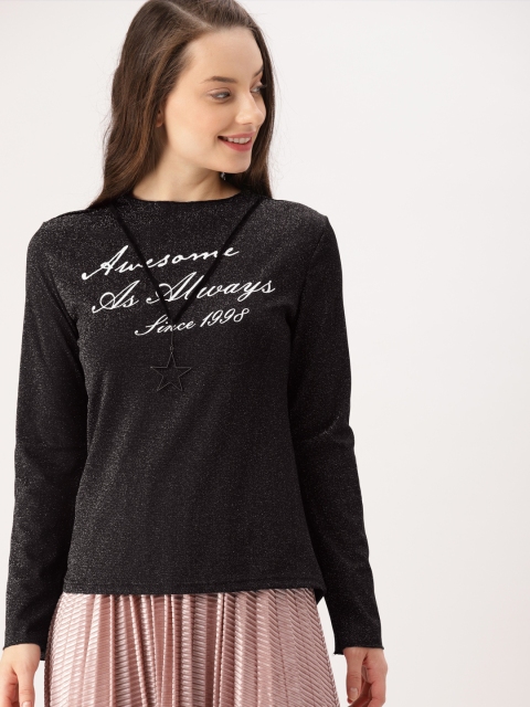 

DressBerry Women Black Printed Top