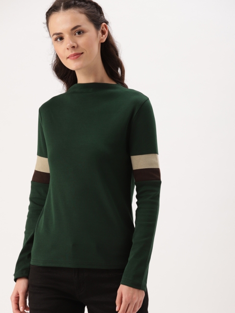 

DressBerry Women Green Solid Top