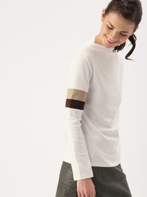 

DressBerry Women White Solid Round Neck T-shirt