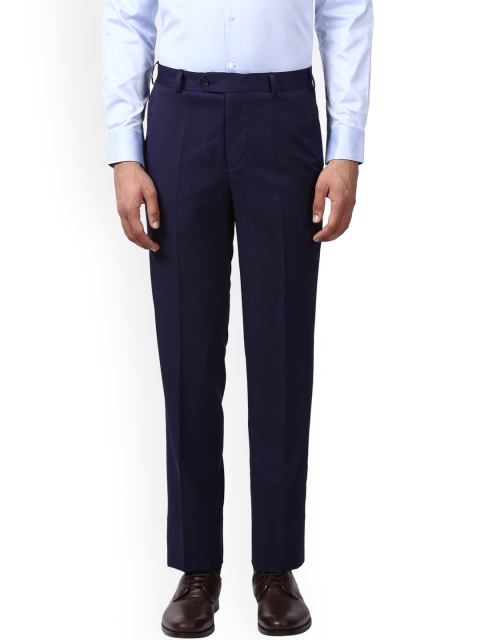 

Raymond Men Blue Regular Fit Solid Formal Trousers