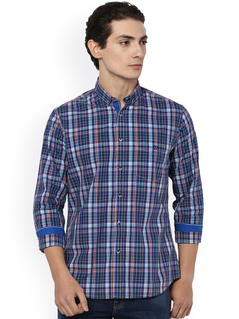 

Van Heusen Sport Men Blue Slim Fit Checked Casual Shirt
