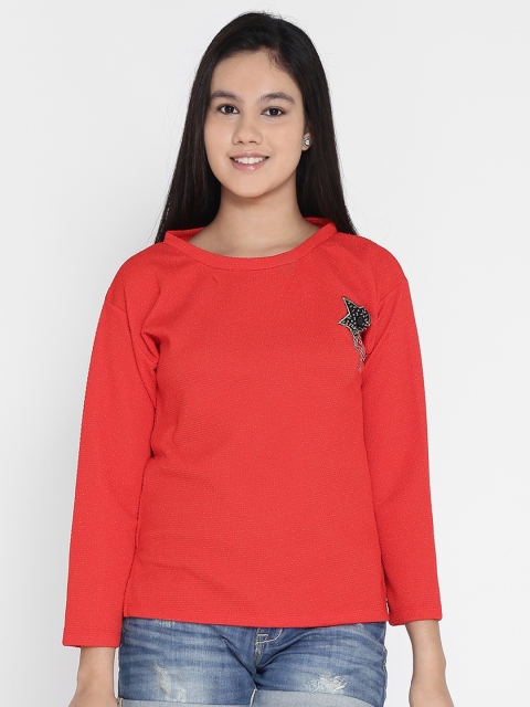 

Natilene Girls Red Solid Top