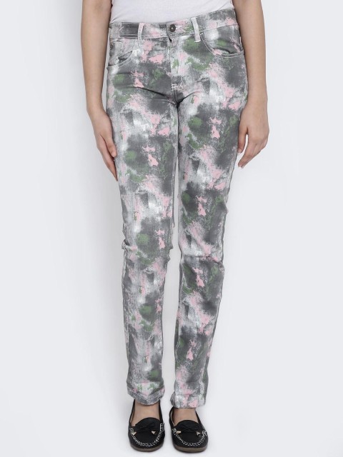 

Natilene Girls Green & Grey Regular Fit Printed Regular Trousers