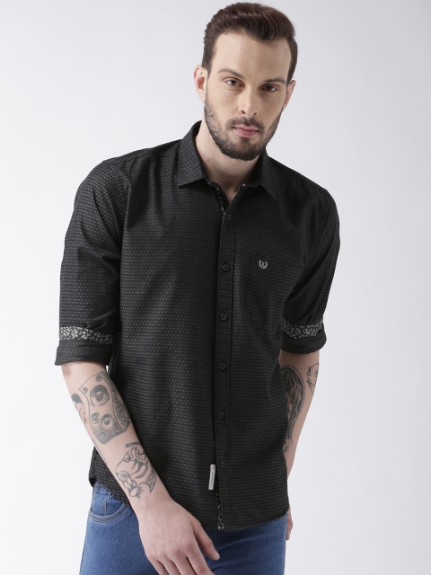 

TABARD Men Black Smart Slim Fit Printed Casual Shirt