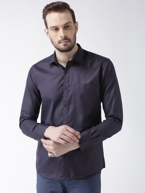 

TABARD Men Navy Blue Smart Slim Fit Printed Casual Shirt