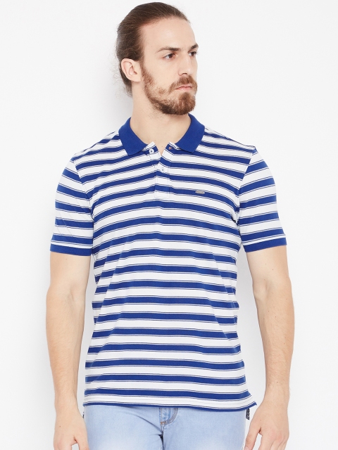 

Numero Uno Men Blue & White Striped Polo T-shirt