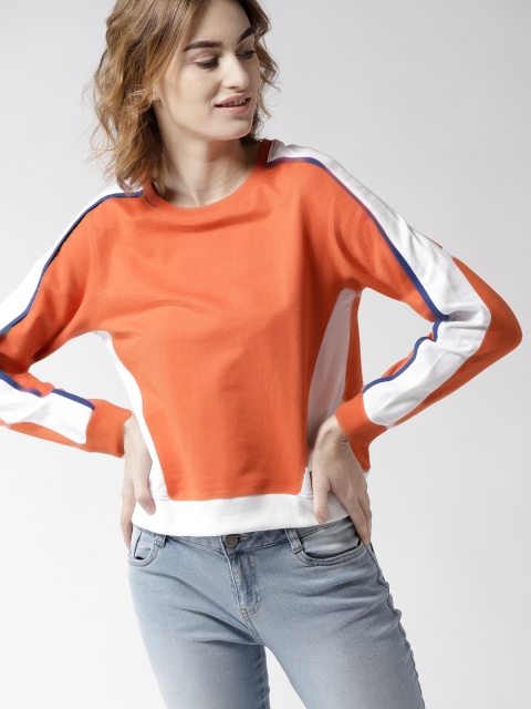 

Mast & Harbour Women Orange Solid Sweatshirt