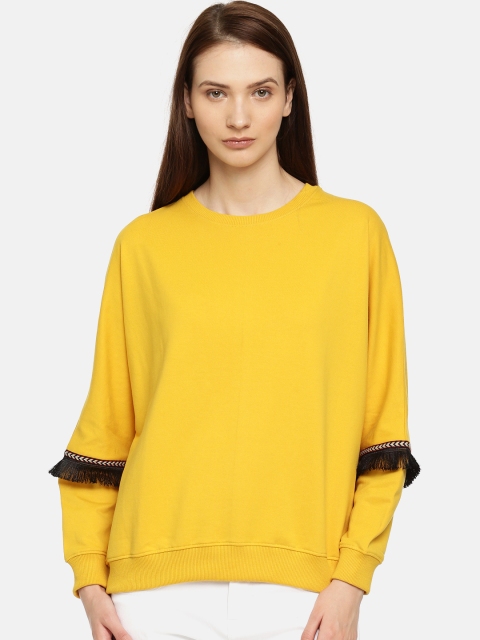 

Mast & Harbour Women Mustard Solid Sweatshirt