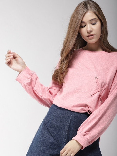 

Mast & Harbour Women Pink Solid Sweatshirt