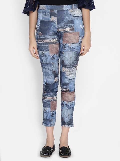 

Natilene Blue Printed Treggings
