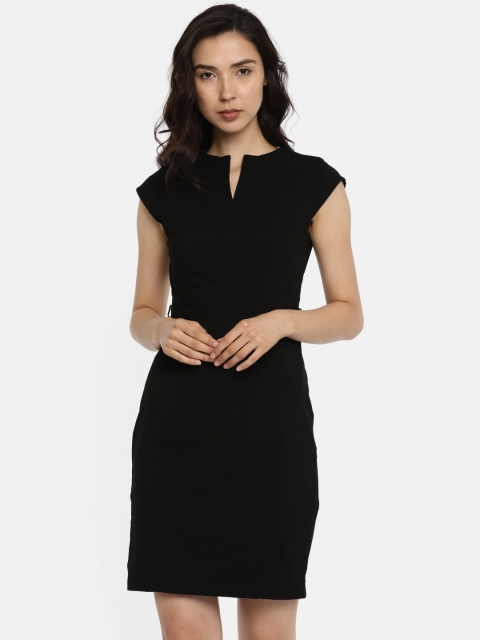 

Van Heusen Women Black Solid Sheath Dress