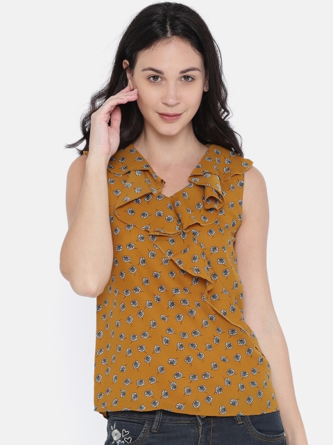 

Van Heusen Woman Women Mustard Yellow Printed Top