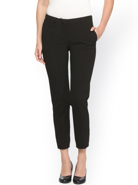 

Van Heusen Woman Black Regular Fit Solid Trousers
