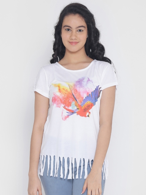 

Natilene Girls White Printed Top