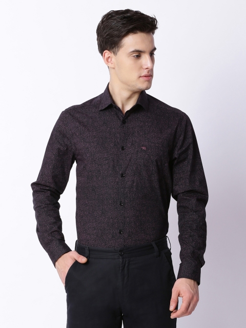 

THE BEAR HOUSE Men Black Modern Slim Fit Printed Formal Shirt