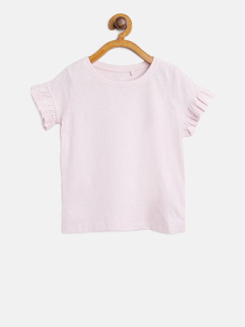 

next Girls Pink Solid Round Neck T-shirt