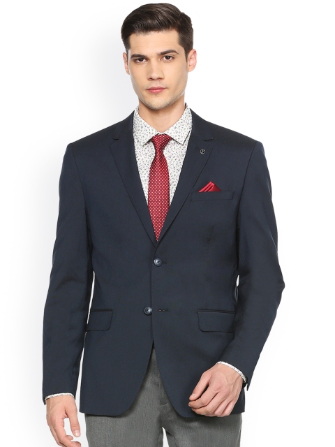 

Van Heusen Navy Blue Solid Slim Fit Blazer