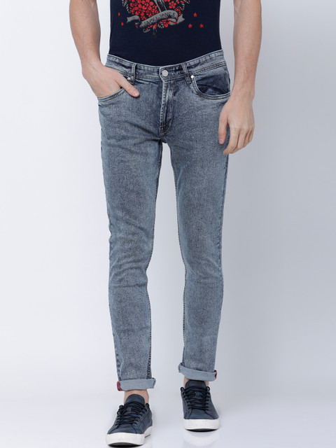

LOCOMOTIVE Men Blue Slim Fit Mid-Rise Clean Look Stretchable Jeans