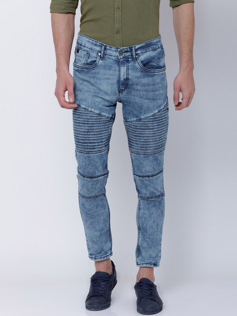 

LOCOMOTIVE Men Blue Tapered Fit Mid-Rise Low Distress Stretchable Jeans