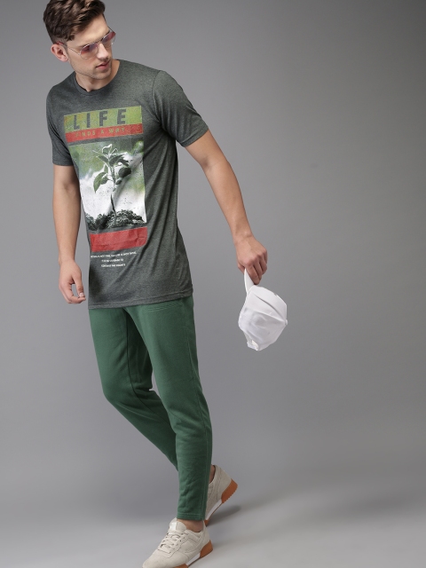

Moda Rapido Men Grey Printed Longline T-shirt