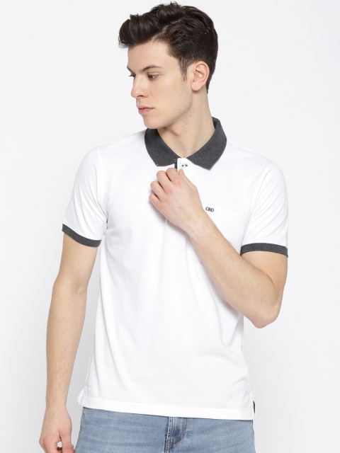 

Cloak & Decker by Monte Carlo Men White Solid Polo Collar T-shirt