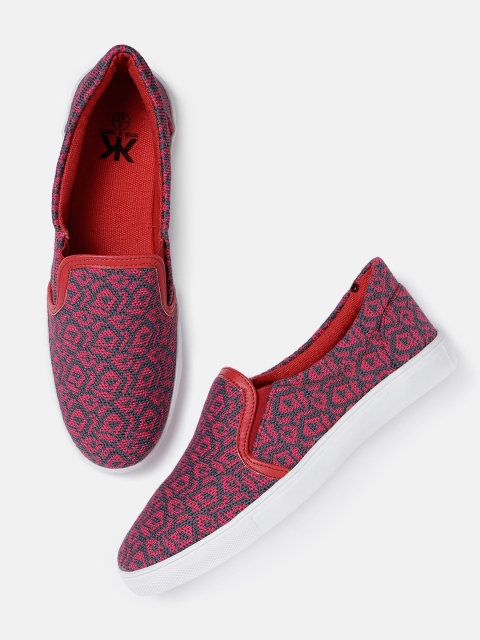 

Kook N Keech Women Pink Slip-On Sneakers
