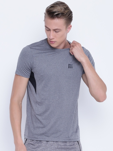 

rock.it Men Grey Solid Round Neck T-shirt