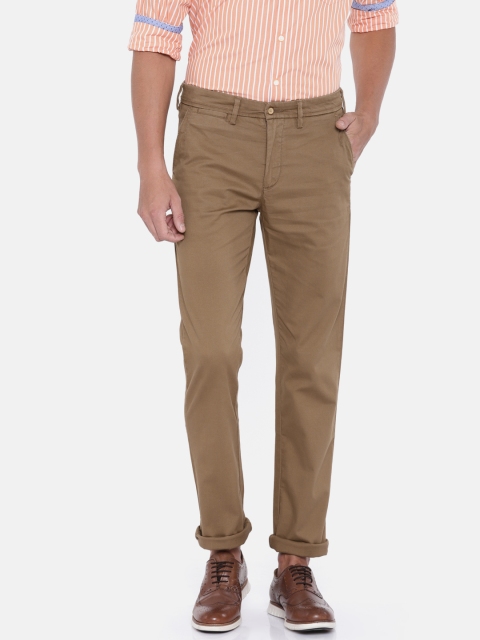 

Allen Solly Men Brown Custom Tapered Fit Solid Chinos