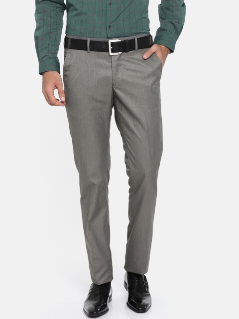 

Allen Solly Men Grey Custom Regular Fit Solid Formal Trousers
