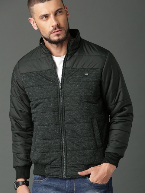 

Roadster Men Black Solid Padded Jacket