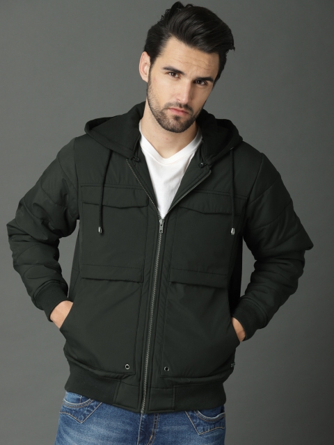 

Roadster Men Black Solid Bomber Jacket