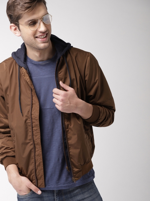

Mast & Harbour Men Brown Solid Bomber