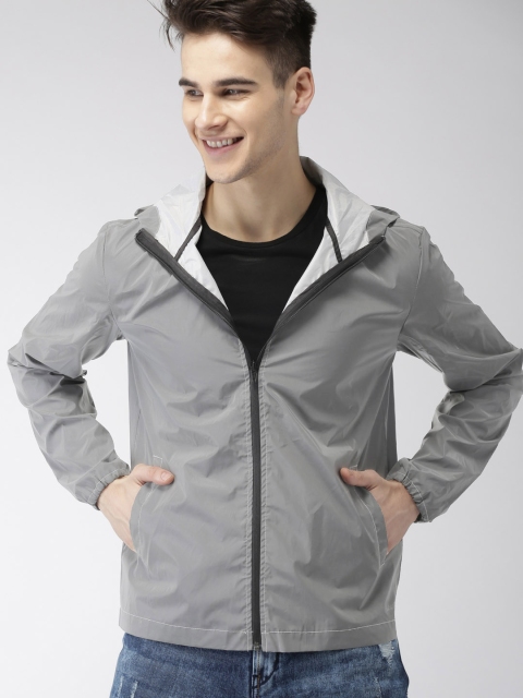 

Mast & Harbour Men Grey Solid Windcheater Sporty Jacket