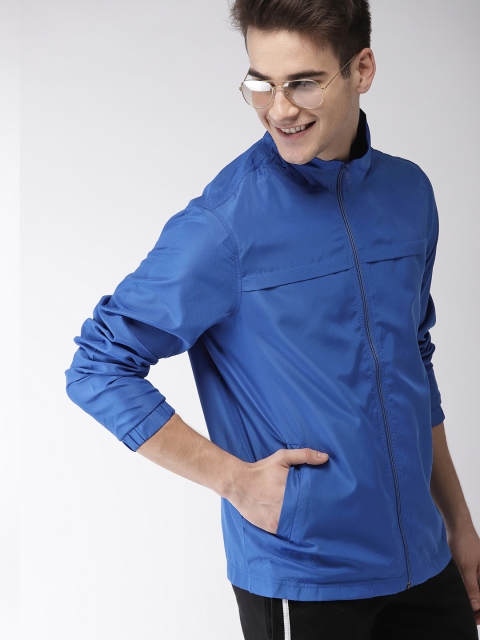 

Mast & Harbour Men Blue Solid Sporty Jacket