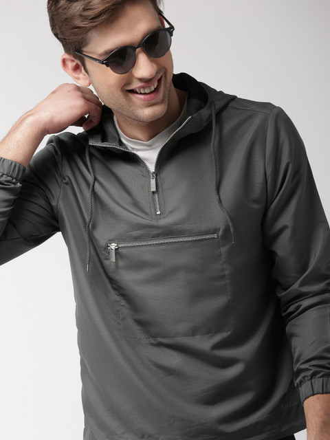 

Mast & Harbour Men Grey Solid Sporty Jacket