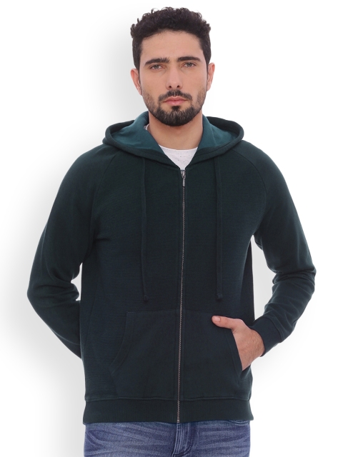 

Basics Men Navy Blue Self Design Open Front Jacket
