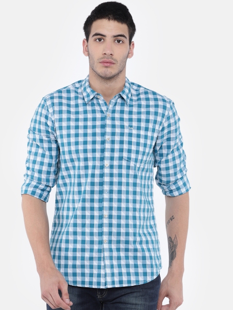 

Lee Men Blue & White Slim Fit Checked Casual Shirt