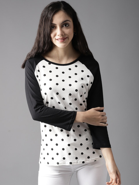 

Moda Rapido Women Black Printed Round Neck T-shirt