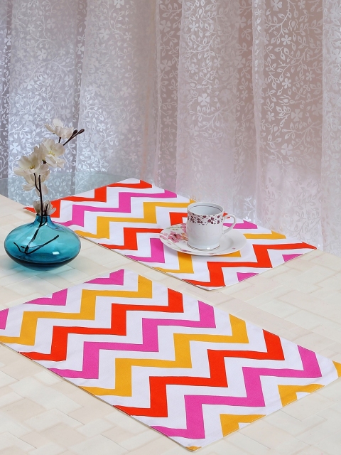 

RANGRAGE Multicoloured Set Of 6 Printed Handcrafted Tablemats, Multi