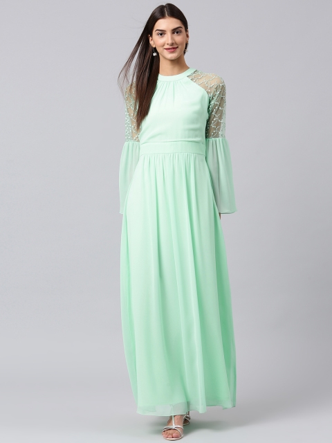 

Athena Women Green Self Design Maxi Dress