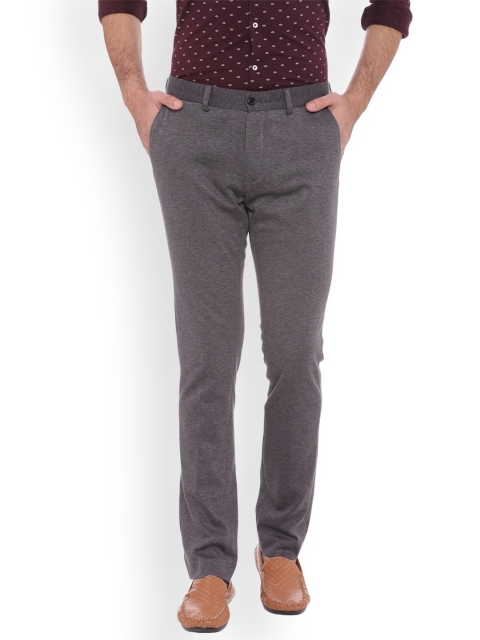 

Basics Men Grey Tapered Fit Embellished Regular Trousers