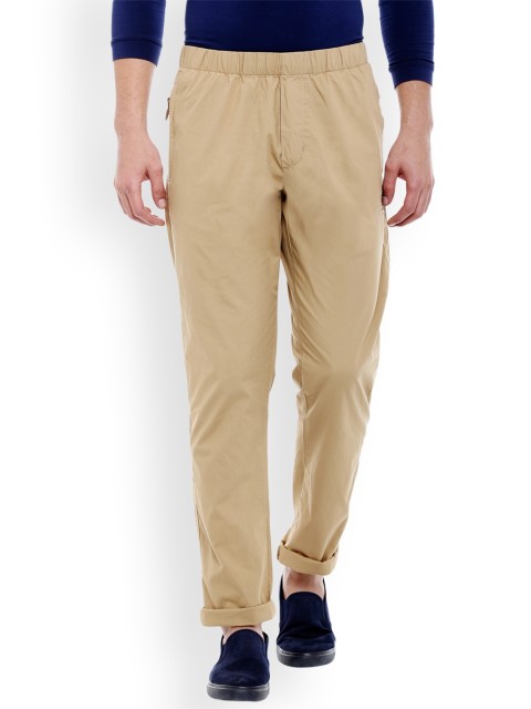 

beevee Men Khaki Regular Fit Solid Regular Trousers