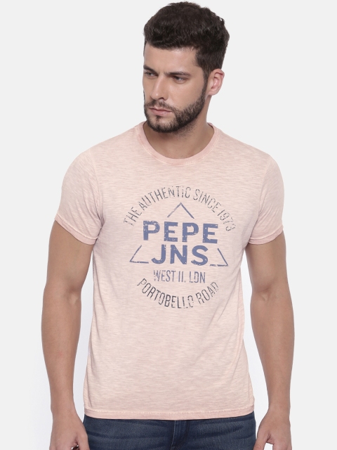 

Pepe Jeans Men Pink Printed Round Neck T-shirt