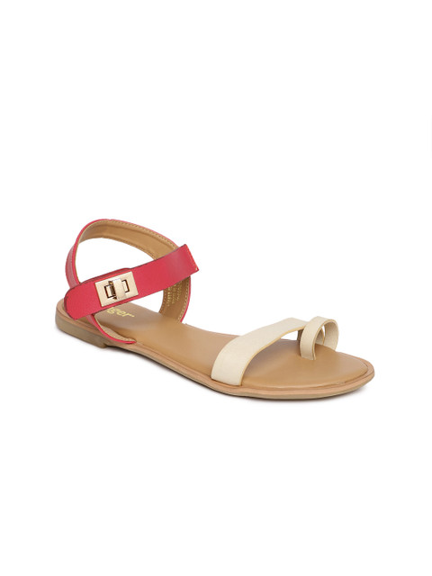 

Ginger by Lifestyle Women Beige & Pink Colourblocked Open Toe Flats