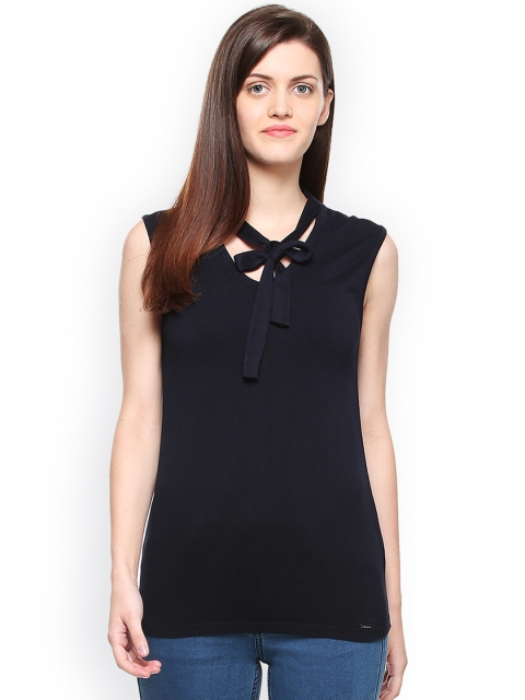 

Van Heusen Woman Navy Blue Solid Top