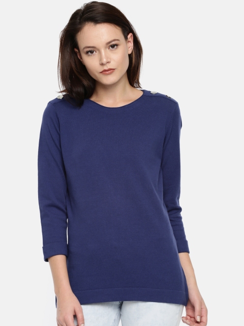 

OVS Women Blue Solid Top