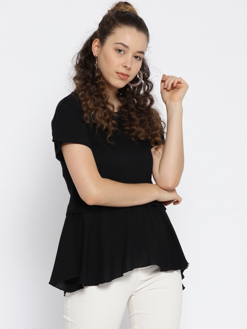 

OVS Women Black Solid A-Line Top