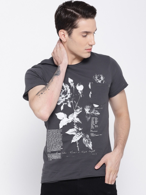 

OVS Men Grey Printed Round Neck T-shirt