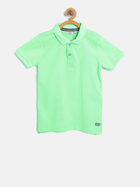 

OVS Boys Green Solid Polo Collar T-shirt