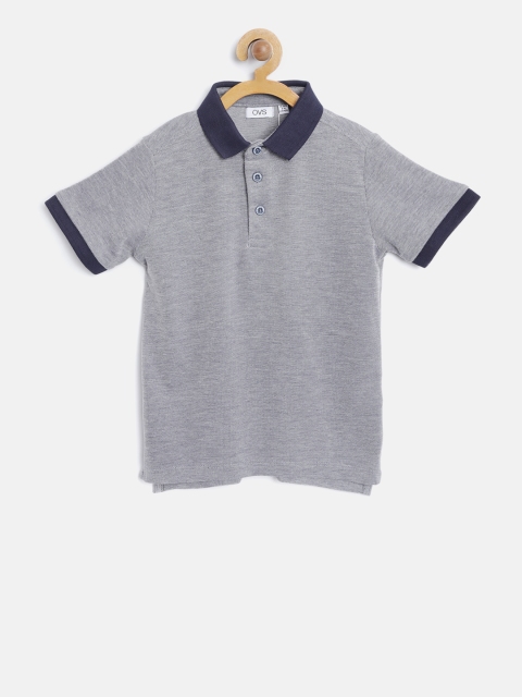 

OVS Boys Grey & Blue Solid Polo T-shirt
